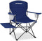 FUNDANGO Folding Padded Camping Chair, Portable Outdoor Full Back Lawn Arm Chair
