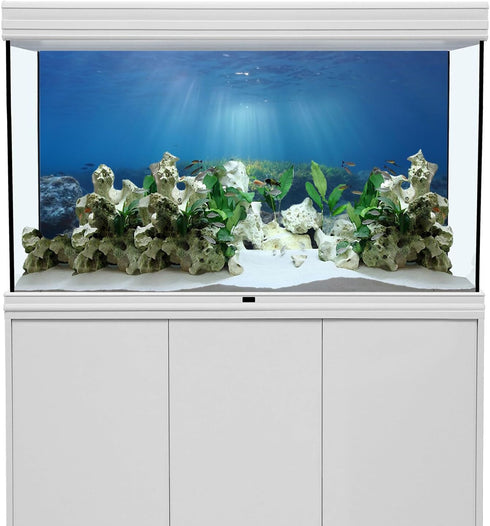 AWERT Ocean Floor Fish Tank Background Underwater Stone Vinyl 48x20 inches
