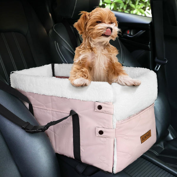 Center Console Dog Car Seat for Small Dogs,PU Leather Small Dog Car