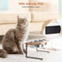 Elevated Cat Bowls, 15° Tilted Raised Wood Pet Bowls with Stand, Anti Vomiting 2 Stainless Steel Bowls for Cats