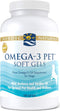 Nordic Naturals Omega-3 Pet, Unflavored - 180 Soft Gels, Fish Oil for Dogs with EPA & DHA for Heart and Skin Health