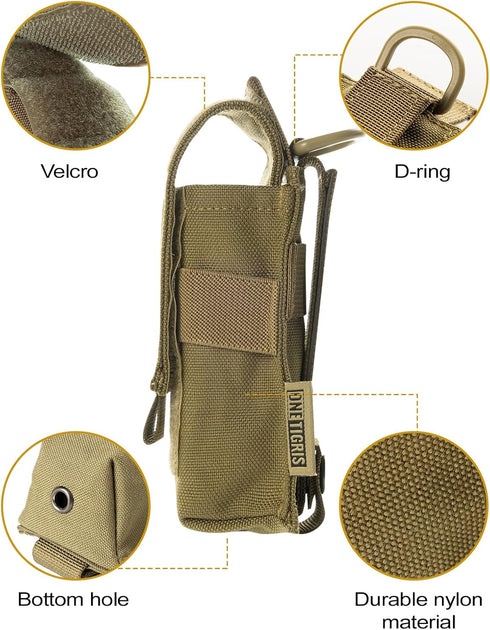 OneTigris Flashlight Holster - Tactical Molle Flashlight Pouch Holder for Belt, 1000D Cordura Nylon