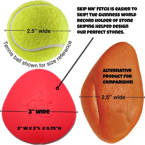 Skip NN' Fetch Small/Medium Floating Dog Toys Qty 2 | Fun for Swimming Pool, Lake, Beach, and Land | Perfect for