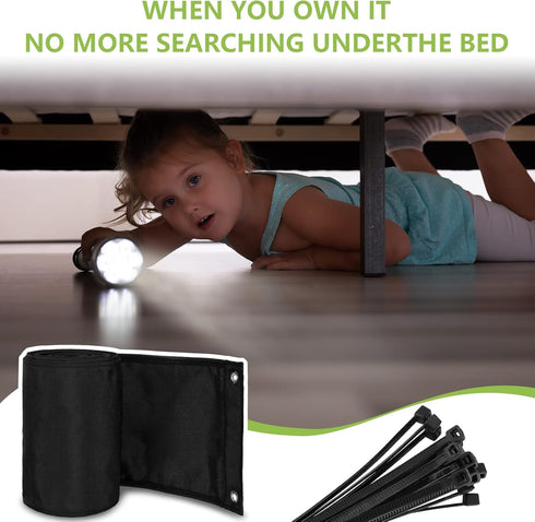 Under Bed Blocker for Pets, Toy Blocker with Black Zip Ties, Under Bed Barrier for Dogs Cats Puppy Furniture (Black,