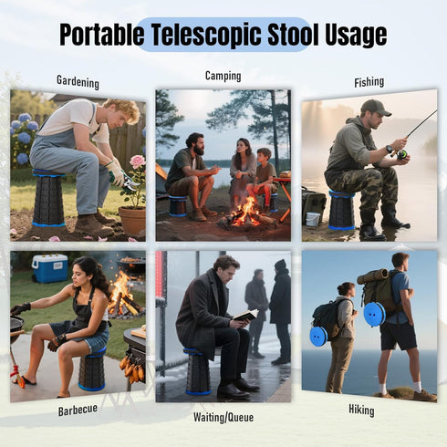 Set 2, Doseno Upgraded Foldable Stool Thickened of Portable Collapsible Stool Retractable Stool, Foldable Portable