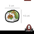 5 Piece - Salmon Nigiri, Gunkan Tobiko Roll, Maki Roll, Onigiri, Dragon Roll - Kawaii Sushi PVC Rubber Morale Patch |