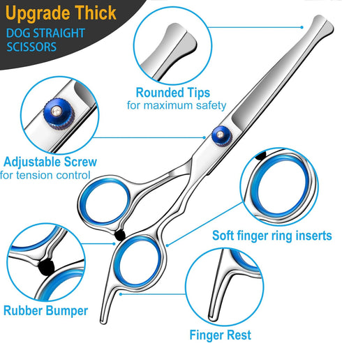lengnoyp 5 1 in Upgraded Thicken Dog Grooming Scissors, Professional Dog Scissors for Grooming with Safety Round Tips