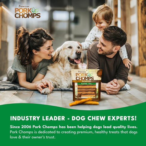 6-inch 15 Count Pack 2 Pork Chomps Dog Chews, Roasted Pork Skin, Twists | |