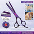6 1 Dog Grooming Scissors,Purple Curved Chunkers Shears with Safety Round Tips,Sharp and Durable in Dog Scissors