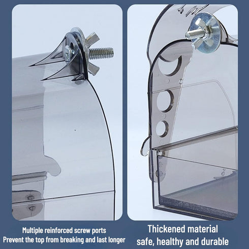 Bird Bath Cage, Cleaning Pet Supplies Cockatiel Bird Clear Bathtub with Bottom Drawer for Little Birds