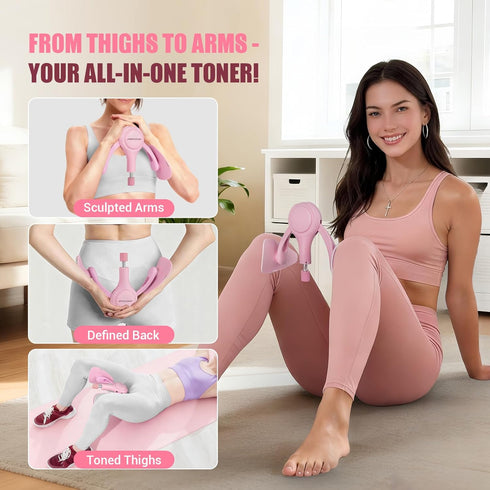 JHMFDDSB 360 15-75LB Thigh Trainer for Women, Pelvic Floor Exercise Device with Resistance Band, Adjustable Resistance