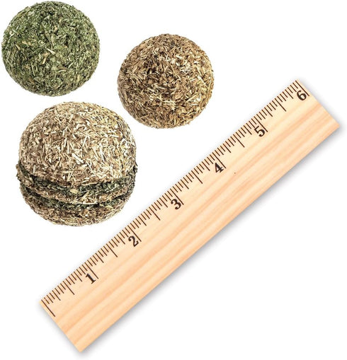 Natural Silvervine Cat Chew Toy, Interactive Chewing Toys with Catnip Effect - Trio Hamburger & Ball, 2 Packs