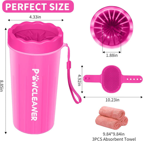Dog Paw Cleaner, Large Pink