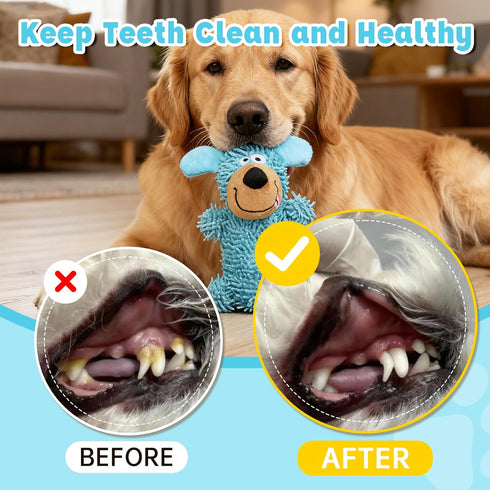 2PCS Squeaky Dog Toys, Squeaky Dog Chew Toys Bear Plush Dog Toys to Keep Them Busy, Built-in a Squeaker Interactive