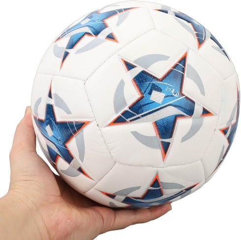 Size 5 Soccer Ball, PU Leather, High Resilience Abrasion, Professional Adult Youth Football Lover Training