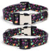 Dog Collar with Pretty Cute Pattern, Half Metal Buckle, Durable Soft Tape Puppy Collars Adjustable for Xs Small Medium Large Breed Pet Girls Dogs Boy Big Cat, Halloween, L