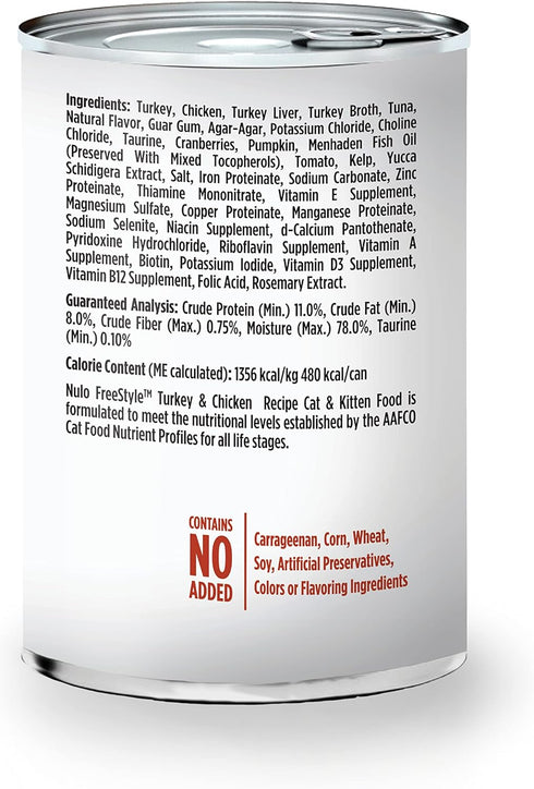 Nulo Freestyle Cat & Kitten Wet Pate Canned Food, Premium All Natural Grain-Free, 12.5 Oz (Pack of 12)