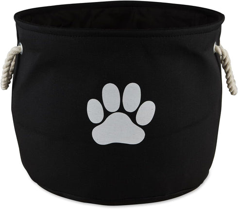 Bone Dry Pet Storage Collection Small Round Collapsible Bin, Black