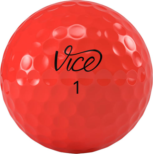 Vice Pro Golf Balls in Neon Red for Enhanced Performance
