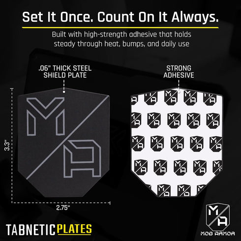 Mob Armor TabNetic Mounting Kit with Adhesive Disc, Durable Metal Plate & High Strength Magnetic Attachment