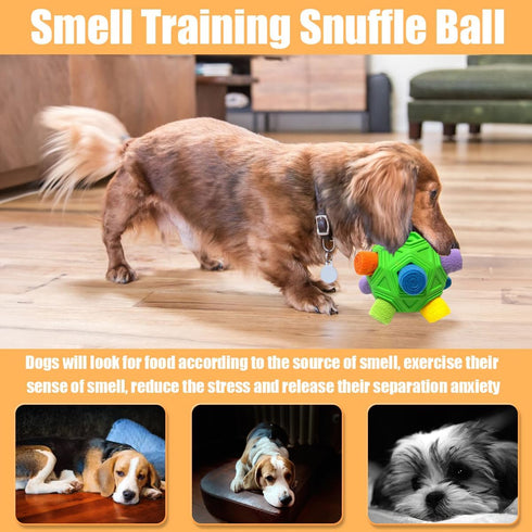 Dog Snuffle Ball - Interactive Puzzle Toys for Natural Foraging Skills, Slow Feeder for Training and Stress Relief