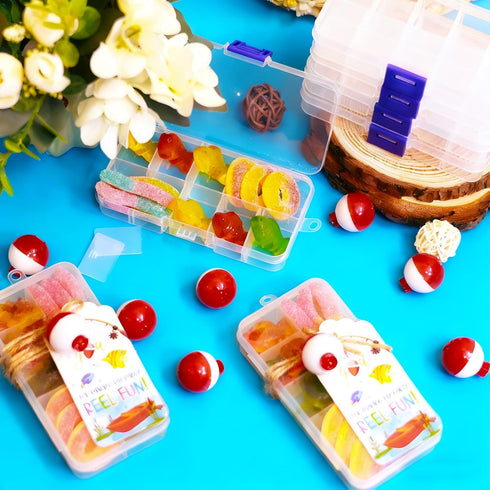 yasuwekik 48 Set 48 48 (48) Fishing Candy Little Tackle Boxes for Birthday Party Favors with Fishing Bobber Thank You
