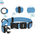 Best Pet Supplies Reflective Dog Collar with Adjustable Length, Heavy-Duty Buckle, and Strong Leash D-Ring, Training, Walking, Jogging Accessory for Small, Medium, and Large Breeds - Baby Blue, L