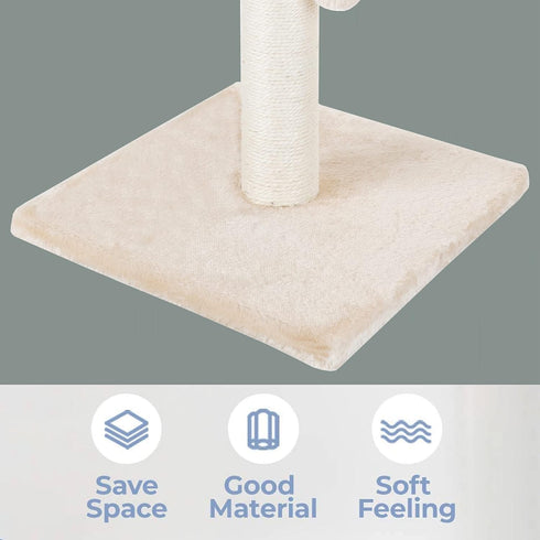 Dimaka 29'' Cat Scratching Post with Natural Sisal Rope and 4 Teasing Toy Balls for Large Cats (Beige)