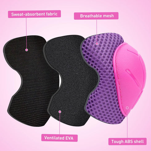 KUYOU Kids Protective Gear Set - Knee Pads, Elbow Pads, Safety Gear for Roller Skates, Cycling, BMX, Skateboard,