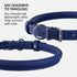 CollarDirect Rolled Leather Dog Collar, Soft Padded Round Puppy Collar, Handmade Genuine Leather Collar Dog Small Large Cat Collars 13 Colors (8-11 Inch, Deep Blue Smooth)