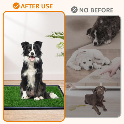33.2in 21in 35x23in Tray(1 Pack) LOOBANI x Replacement Artificial Grass Puppy Training Pads, Quickly Absorbency