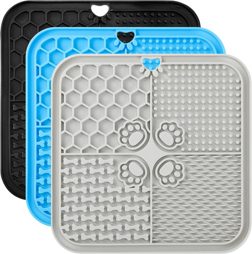 WLDJMP Dog Lick Mat, 3Pack Dog Slow Feeder, Non-Slip Design Lick Mat for