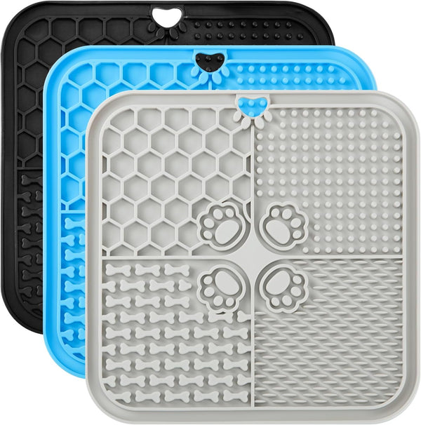WLDJMP Dog Lick Mat, 3Pack Dog Slow Feeder, Non-Slip Design Lick Mat for