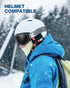 ZIONOR Lagopus B1 Ski Goggles, OTG Anti-fog Snow Goggles with UV Protection for Men Women Adult Youth