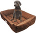 Long Rich Reversible Rectangle Pet Bed with Dog Paw Printing, Medium, New Coffee by Happycare Textiles