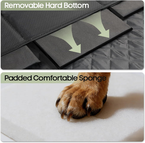 400lbs, Hammock Dog Car Seat Cover for Back Seat, Hard Bottom Back Seat Extender Supports Waterproof Rear Seat Pet