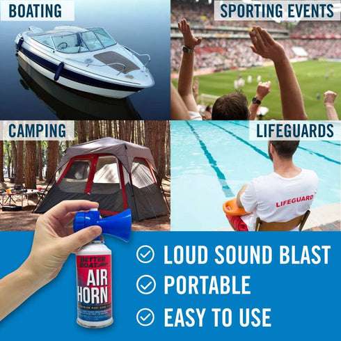 Large 3.5oz Marine Safety Air Horn, Very Loud Handheld Fog Horn for Boating and Walking Safety