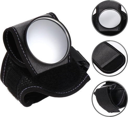360 Rearview Mirror Wristband for Biking, Plastic Retroreflective Wrist Guard with Rotatable Viewfinder, Safety