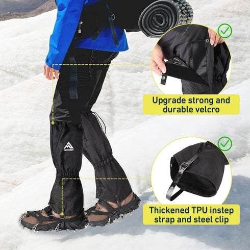 Gaiters for Hiking – Waterproof and Breathable Leg Gaiters for Women & Men Boots, Adjustable Lightweight for Hunting &