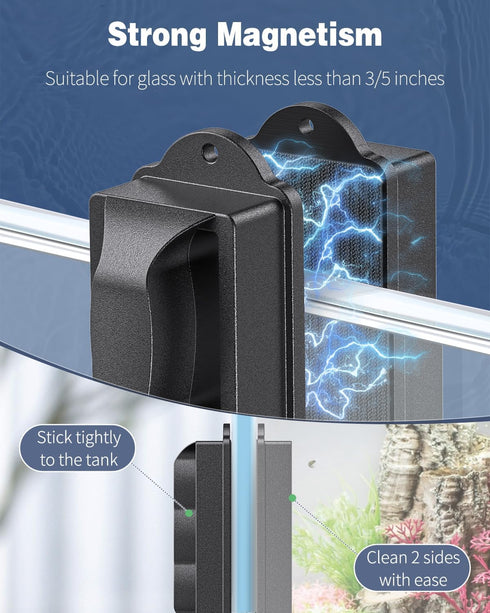 Pawfly Aquarium Magnetic Brush, 4 Inch Fish Tank Glass Cleaner, Mini Stain Scrubber for Up to 40 Gallons