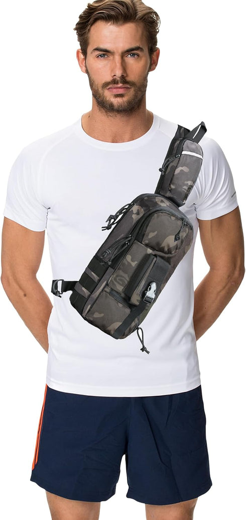 Sling Backpack Tactical Chest Pistol Bag, Shoulder Bags Crossbody Sling Backpack Holster Bag for Concealed Carry