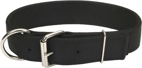 Coastal Pet Macho Double-Ply Dog Collar with Roller Buckle, Comfortable Durable Heavy-Duty Collar, Black, 20"