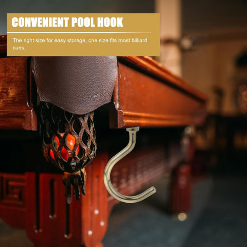 Lurrose Wear-resistant Snooker Table Cue Hook Metal Rack with Screws, Replaceable Pool Cue Holder for Billiard Table