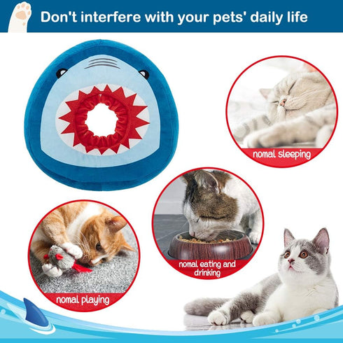 EXPAWLORER Cat Cone Collar Soft, Adjustable Cute Cat Recovery Collars After Surgery, Comfortable Neck Elizabethan Pet