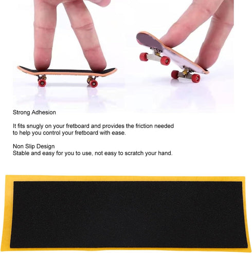 50 Pack 4.33"x1.5" 0.04" Black PU Foam Fingerboard Grip Tape Thick Self-Adhesive Non-Slip Cut to Fit Decks