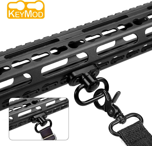 Keymod 2 Point Sling Mounts, 2 Pack 1.25" Quick Detach QD Sling Swivels for Keymod System