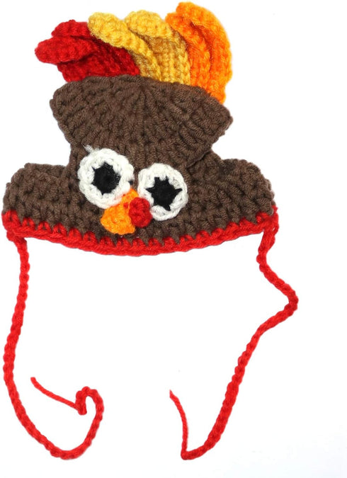 Rypet Cat Turkey Costume, Pet Turkey Hat Thanksgiving Apparel for Cats and Small Dogs