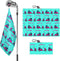 Golf Towels for Golf Bags Value 2 Pack 21"x16" and 12"x8" Set with Magnetic Retractable Carabiner