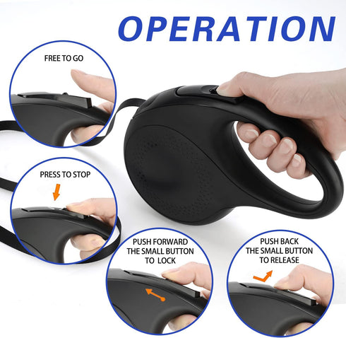 26 Feet Retractable Dog Leash for Small to Large Dogs up to 110lbs, Heavy Duty Tangle-Free with Anti-Slip Handle