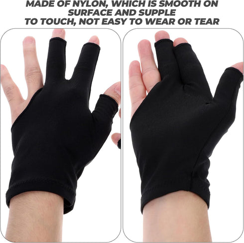 1 Billiard Gloves Pair Fingerless Protective Pool Gloves Wear-Resistant Elastic for Left Side Table Game Accessories